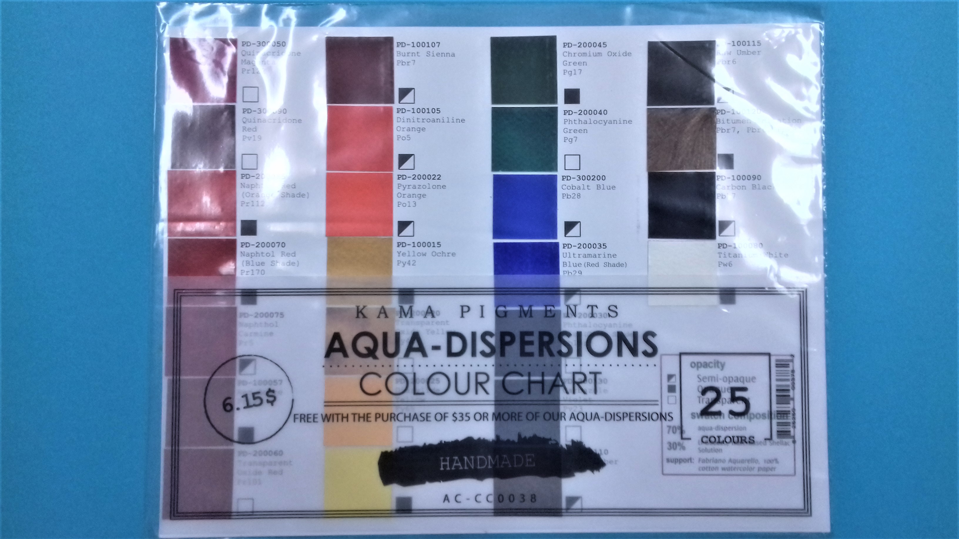 Aqua-Dispersions-ENG Kama Pigments Charte de Couleurs de Aqua-Dispersions
