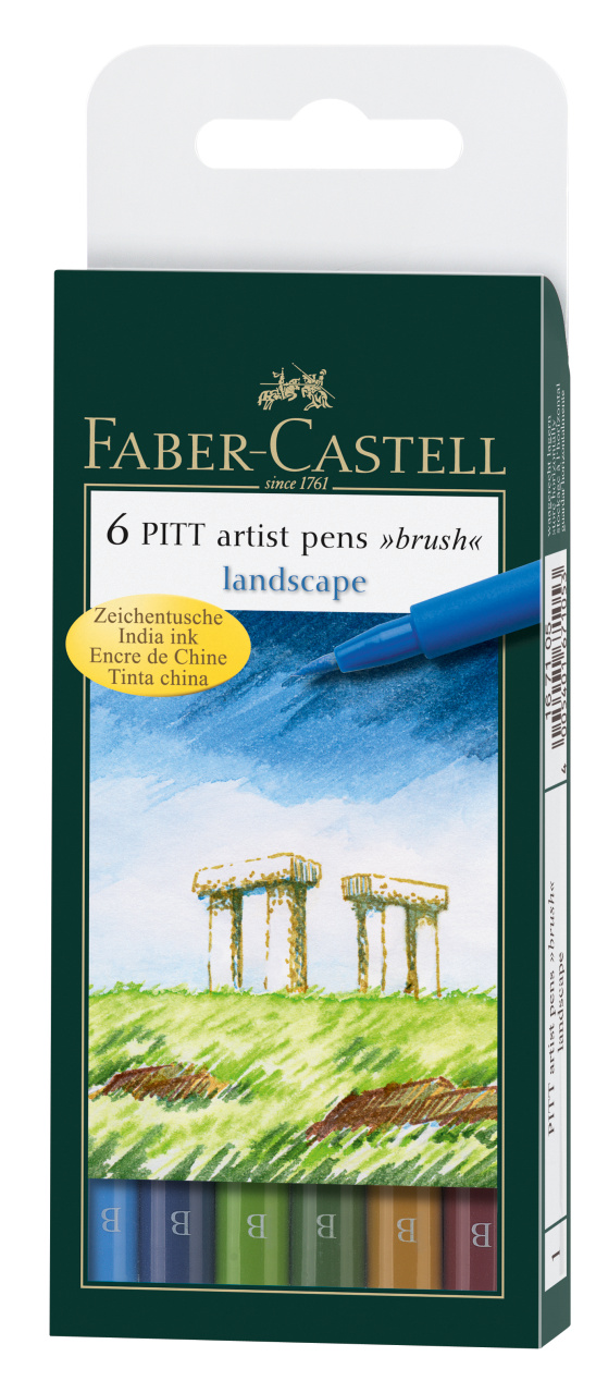 Faber-Castell PITT Artist Pen Brush Zeichentuschestift 6er Set